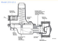Sensus Model 243-12 Regulator wysokiego przepływu z propanem Zawór redukcyjny ciśnienia 125 psi