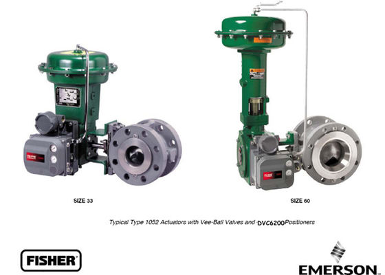 Siłownik zaworu membranowego Fisher 1052 ze sprężyną powrotną, siłownik obrotowy membranowy